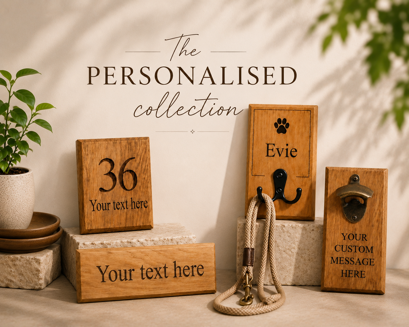 Personalised laser engraved collection