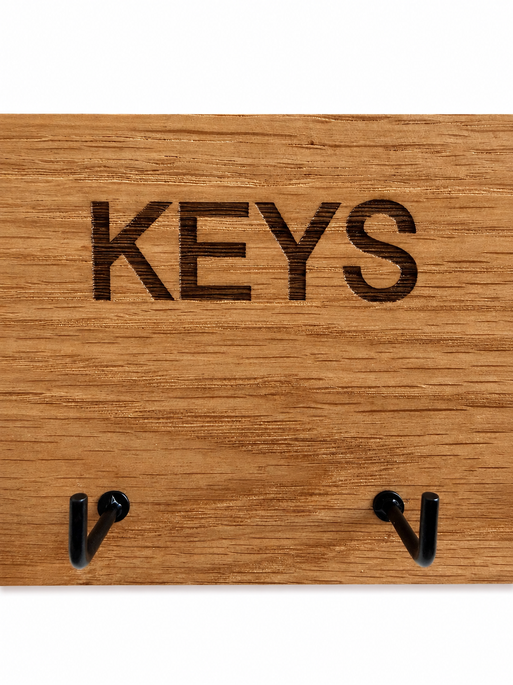 Oak key holder modern look, laser engraved