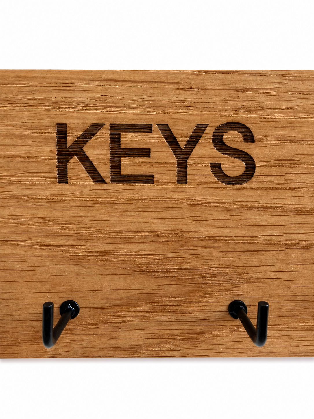 Oak key holder modern look, laser engraved