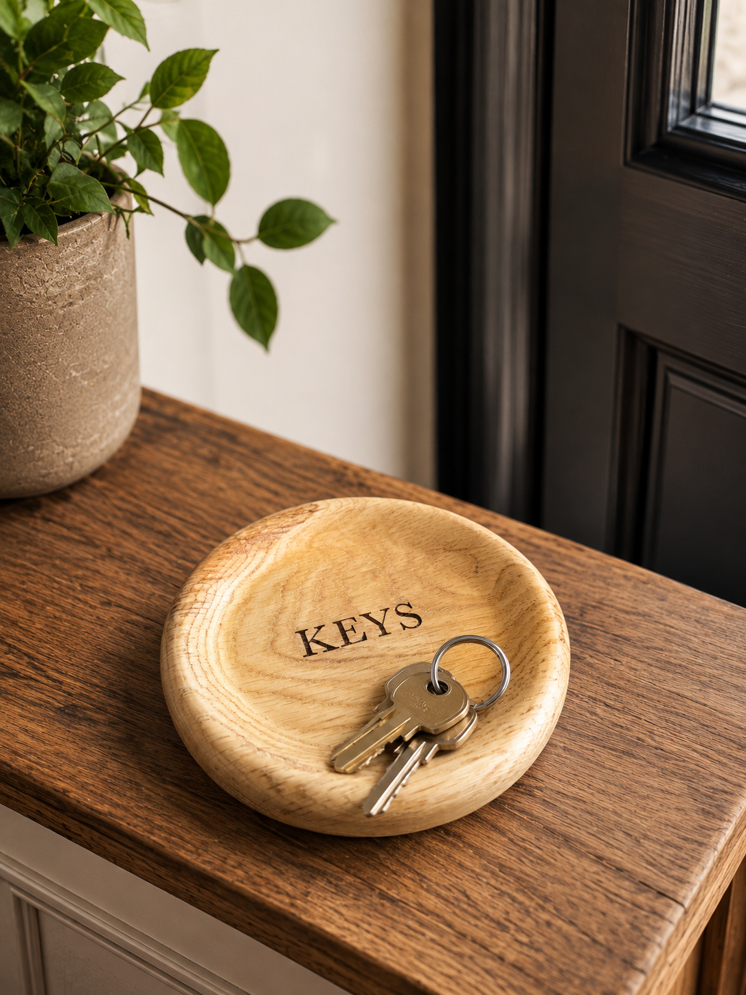 Solid oak Key bowl