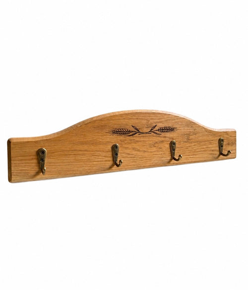 Key holder 'Wheat image' laser engraved made from Solid Oak