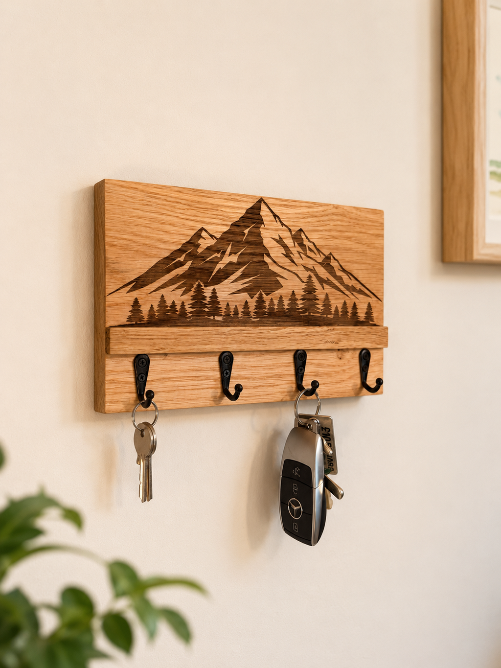 Laser engraved mountain key holder