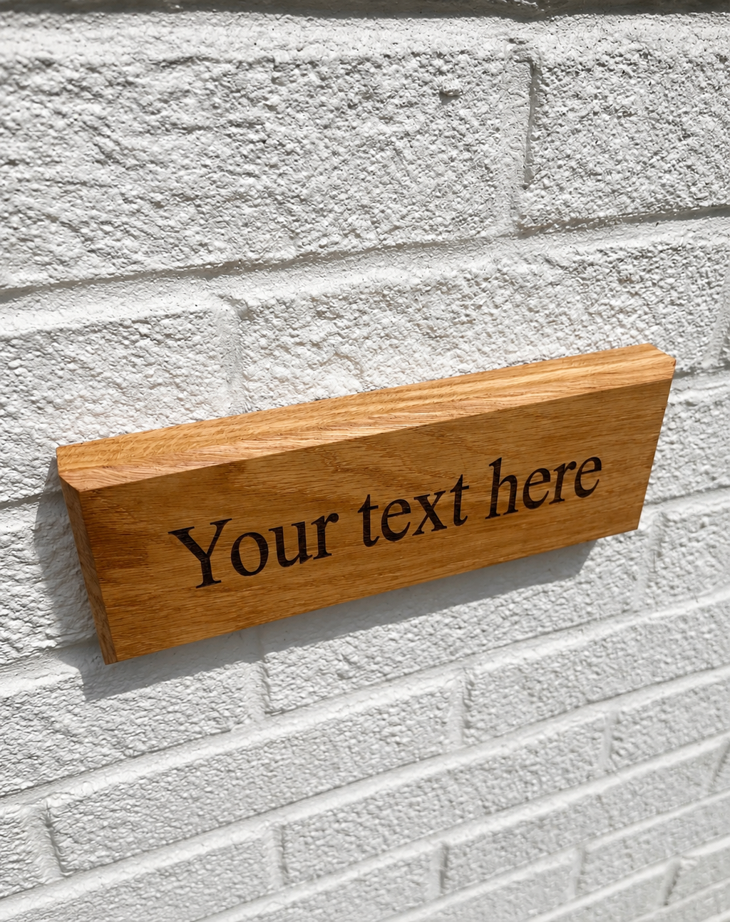 Personalised solid oak sign