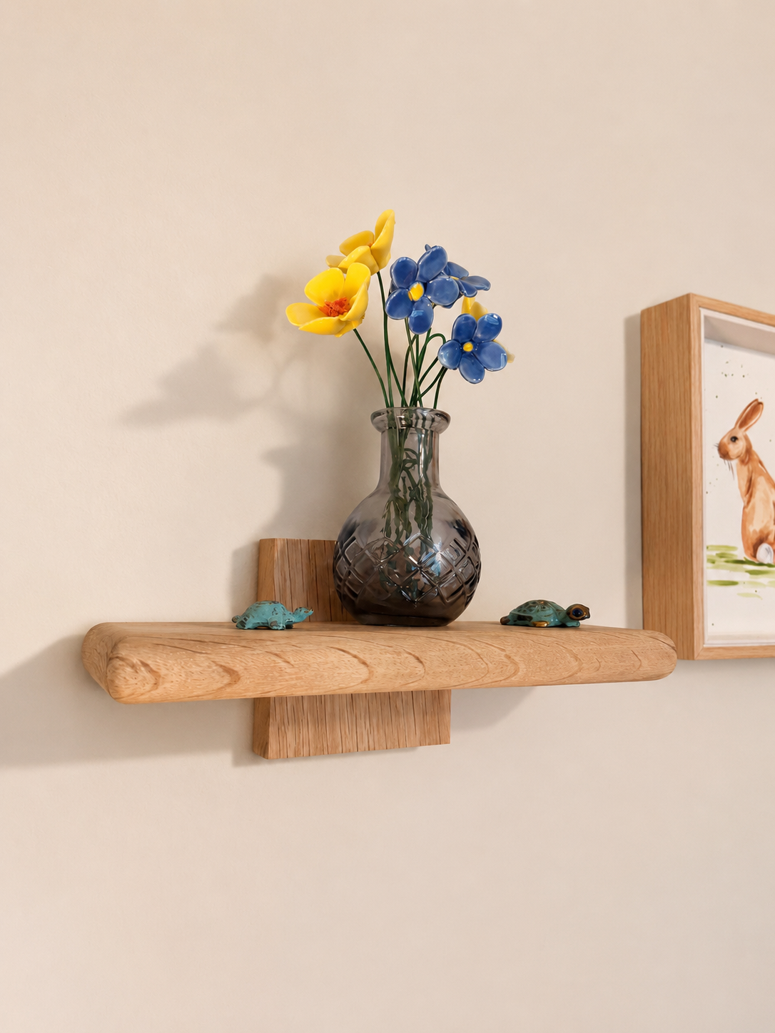 Solid oak floating shelf