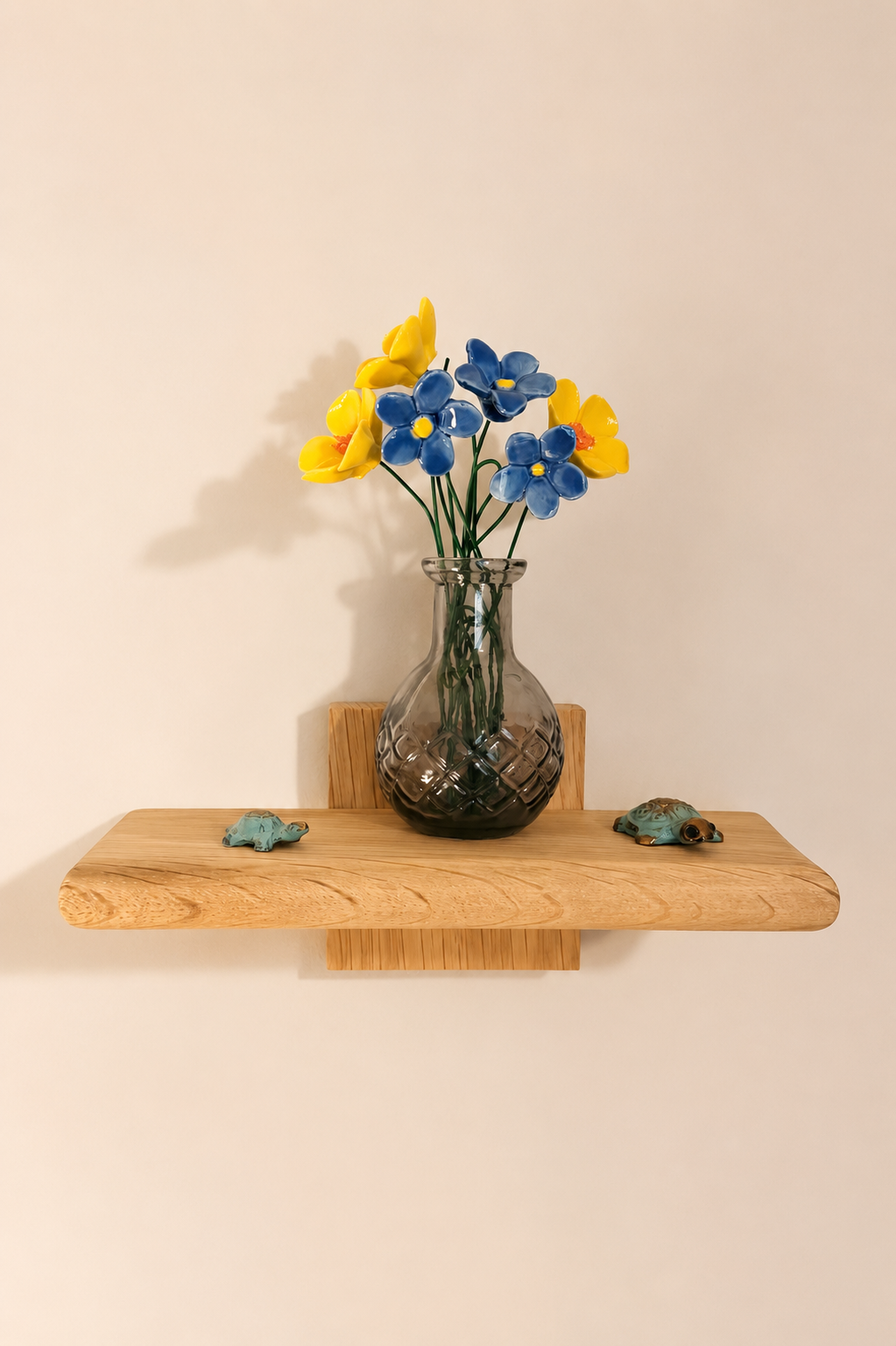 Solid oak floating shelf