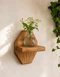 Plant shelf wall mounted solid oak
